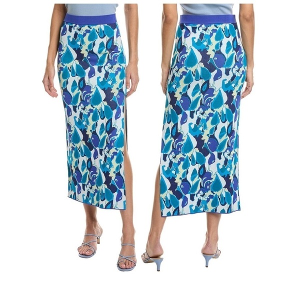 NWT STAUD Giovanni Skirt / Allover Print / Pull On Style / Midi Silhouette / XS - Picture 1 of 13